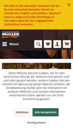 Vorschau der mobilen Webseite www.fassfabrik-mueller.de, Fassfabrik Müller GmbH