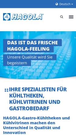 Vorschau der mobilen Webseite www.hagola.de, Hagola Gastronomie-Technik GmbH und Co.KG