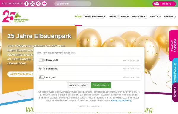 Vorschau von www.elbauenpark-md.de, Elbauenpark
