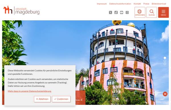 Vorschau von www.magdeburg-tourist.de, Landeshauptstadt Magdeburg