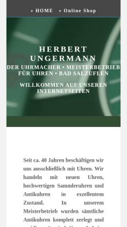 Vorschau der mobilen Webseite www.antike-sammleruhren.de, Uhrmacher Herbert Ungermann