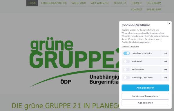 Vorschau von www.gruppe21-planegg.de, Grüne Gruppe 21
