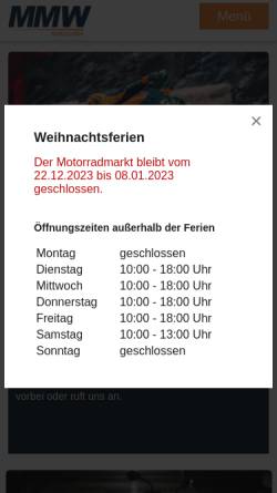 Vorschau der mobilen Webseite www.mmw-wf.de, Motorradmarkt Wolfenbüttel
