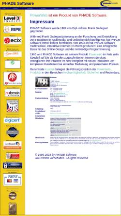 Vorschau der mobilen Webseite www.phade.de, Phade Software