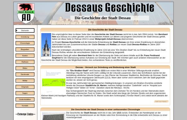 Vorschau von www.dessau-geschichte.de, Dessaus Geschichte