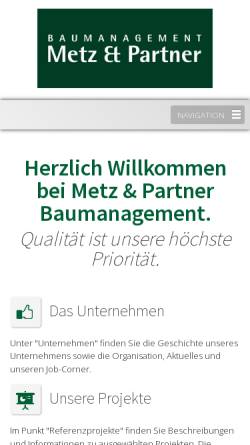 Vorschau der mobilen Webseite www.metz-partner.at, Metz & Partner Baumanagement ZT Ges.m.b.H.