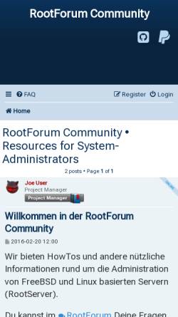 Vorschau der mobilen Webseite www.rootforum.org, RootForum.de