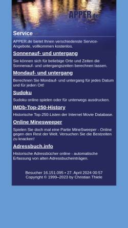 Vorschau der mobilen Webseite www.apper.de, Apper.de