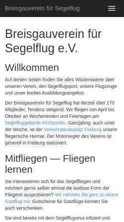 Vorschau der mobilen Webseite www.brausegeier.de, Breisgauverein für Motorflug