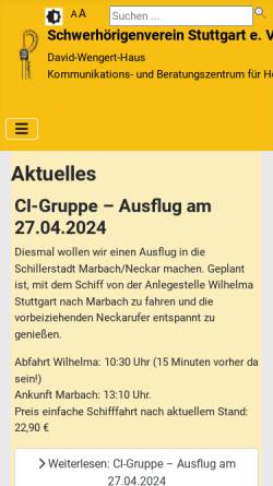 Vorschau der mobilen Webseite schwerhoerigenverein-stuttgart.de, DSB-Ortsverein Stuttgart