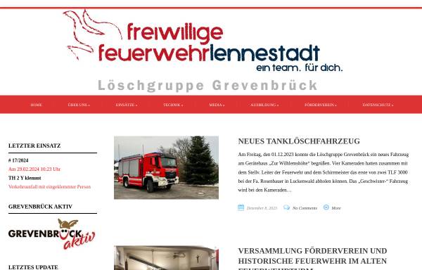 Vorschau von www.feuerwehr-grevenbrueck.de, Freiwillige Feuerwehr Lennestadt - Löschgruppe Grevenbrück