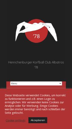 Vorschau der mobilen Webseite hkc-albatros.de, Henrichenburger Korfball Club Albatros '78 e.V