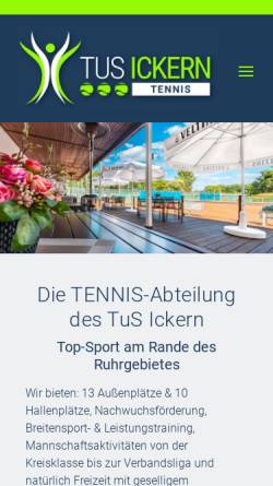 Vorschau der mobilen Webseite www.tusickern-tennis.de, TuS Ickern-Tennis