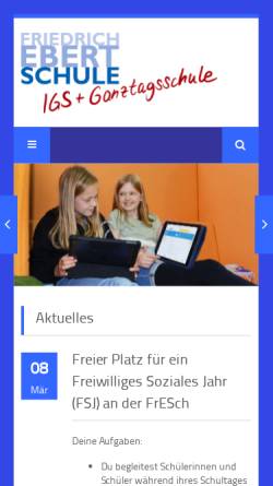 Vorschau der mobilen Webseite www.friedrich-ebert-schule.de, Friedrich-Ebert-Schule