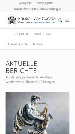 Vorschau der mobilen Webseite www.hvgg.de, Heinrich-von-Gagern-Gymnasium