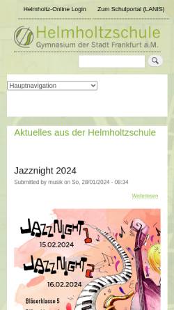 Vorschau der mobilen Webseite www.helmholtzschule-frankfurt.de, Helmholtzschule