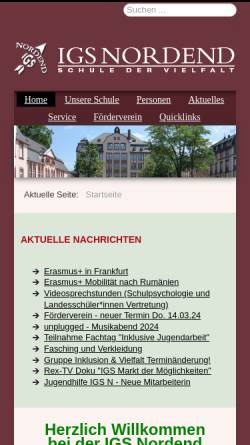Vorschau der mobilen Webseite www.igs-nordend.de, IGS Nordend