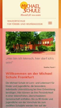 Vorschau der mobilen Webseite www.michael-schule-frankfurt.de, Michael-Schule