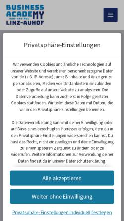 Vorschau der mobilen Webseite www.hakauhof.at, Bundelshandelsakademie und Bundeshandelsschule Linz-Auhof