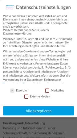 Vorschau der mobilen Webseite www.zefra.de, Zentrum für Frauen