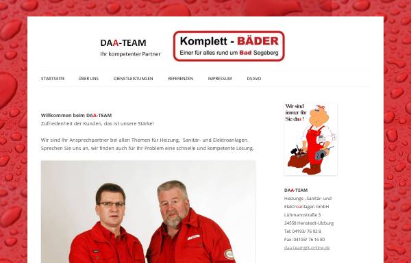 Vorschau von www.daa-team.de, DAA-TEAM Heizungs-, Sanitär- und Elektroanlagen GmbH