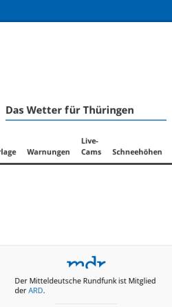 Vorschau der mobilen Webseite www.mdr.de, Wetterinformationen des MDR