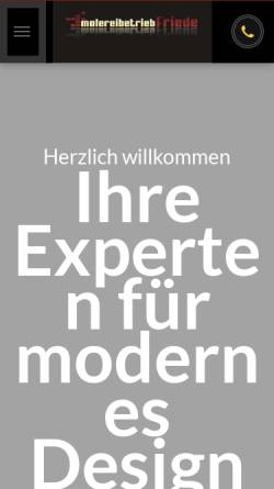 Vorschau der mobilen Webseite www.malereibetriebfriede.de, Malereibetrieb Rudolf & Andreas Friede GmbH