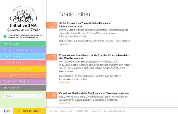 Vorschau von www.initiative-sma.de, Initiative Forschung und Therapie für SMA