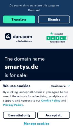 Vorschau der mobilen Webseite www.smartys.de, SMArtys.de