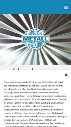 Vorschau der mobilen Webseite www.hamburger-metallveredlung.de, Hamburger Metallveredlung