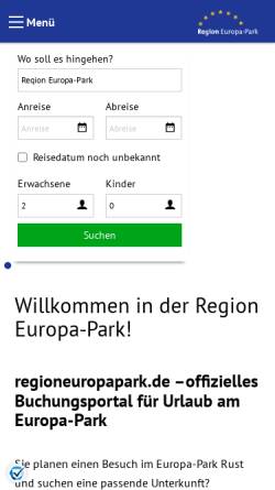 Vorschau der mobilen Webseite www.regioneuropapark.de, Region Europa-Park