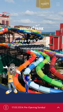 Vorschau der mobilen Webseite www.europa-park.com, Rund um den Europa-Park