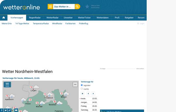 Vorschau von www.wetteronline.de, Wetter Online NRW