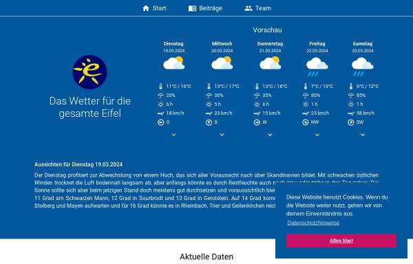 Vorschau von www.eifelwetter.de, Eifelwetter