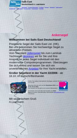 Vorschau der mobilen Webseite www.sailseast.de, Sails East Deutschland A. Laarmann