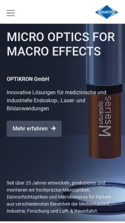 Vorschau der mobilen Webseite www.optikron.de, Optikron GmbH