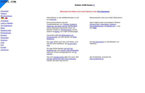 Vorschau von www.nobbi.com, Nobbis GSM-Seiten