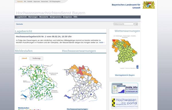 Vorschau von www.hnd.bayern.de, Hochwassernachrichtendienst Bayern