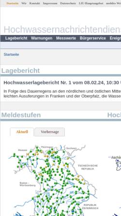 Vorschau der mobilen Webseite www.hnd.bayern.de, Hochwassernachrichtendienst Bayern