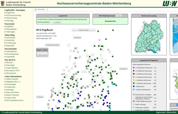Vorschau von www.hvz.baden-wuerttemberg.de, Hochwasservorhersagezentrale Baden-Württemberg