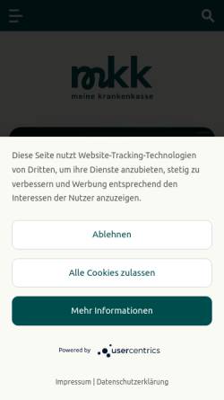 Vorschau der mobilen Webseite www.bkk-dkm.de, Betriebskrankenkasse Demag Krauss-Maffei (BKK DKM)