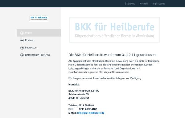 Vorschau von www.bkk-heilberufe.de, Betriebskrankenkasse für Heilberufe (BKK Heilberufe)
