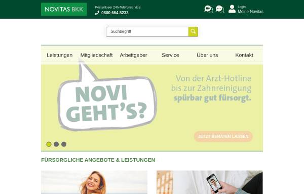 Vorschau von www.novitas-bkk.de, Betriebskrankenkasse KTP