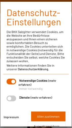 Vorschau der mobilen Webseite www.bkk-salzgitter.de, Betriebskrankenkasse Salzgitter (BKK Salzgitter)