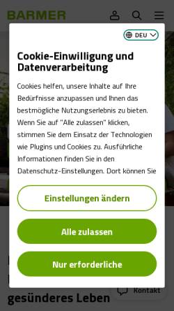 Vorschau der mobilen Webseite www.barmer.de, Deutsche Betriebskrankenkasse (Deutsche BKK)