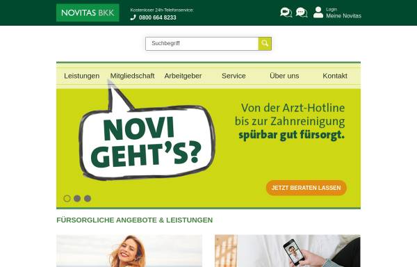 Vorschau von www.novitas-bkk.de, NOVITAS Vereinigte Betriebkrankenkasse (NOVITAS BKK)