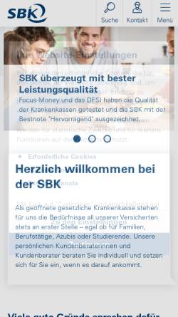 Vorschau der mobilen Webseite www.sbk.org, Siemens Betriebskrankenkasse (SBK)