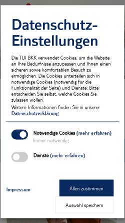 Vorschau der mobilen Webseite www.bkk-tui.de, TUI Betriebskrankenkasse (BKK TUI)