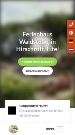 Vorschau der mobilen Webseite www.waldstube.de, Gasthaus Waldstube