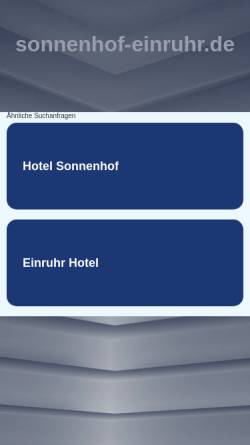 Vorschau der mobilen Webseite www.sonnenhof-einruhr.de, Hotel Sonnenhof